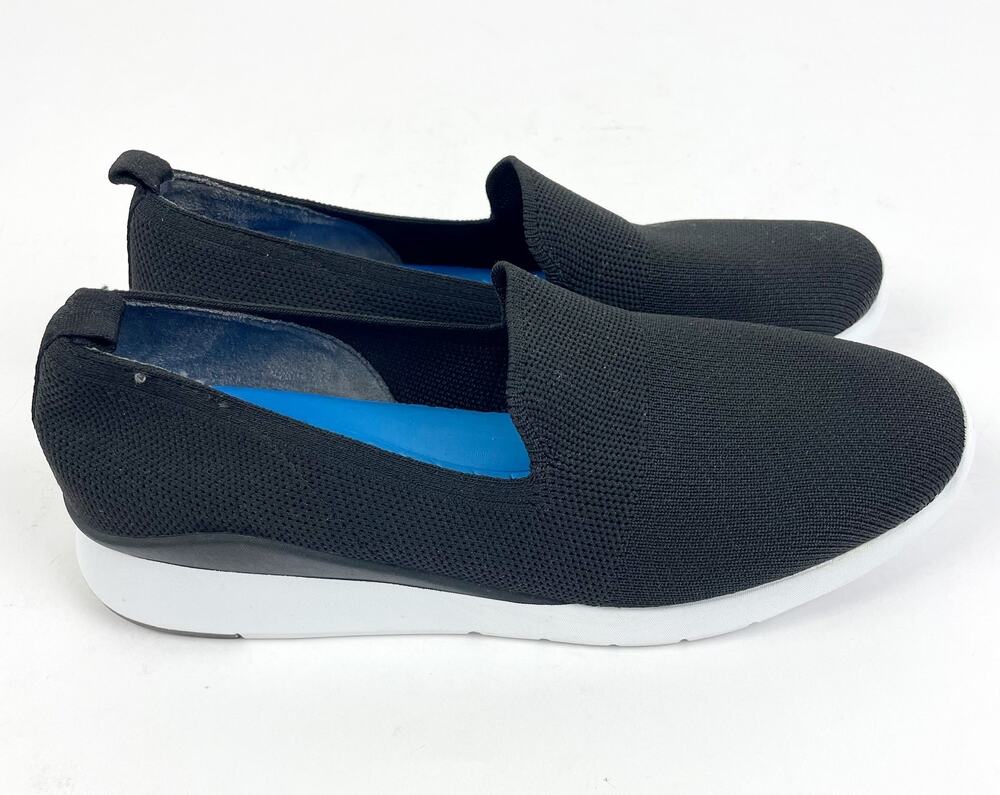 Me Too Womens Maya Knit Slip-On Sneakers 5.5 M Black Flat Arch Support NWOB